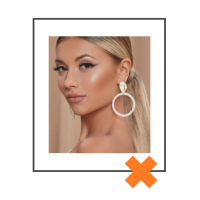 Witte kralen oorbellen met goud